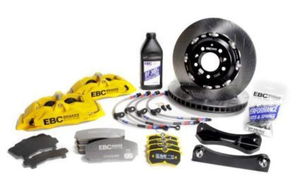 EBC Racing 04-09 Honda S2000 AP2 Yellow Apollo-4 Calipers 330mm Rotors Front Big Brake Kit - BBK040YEL-1 for 2004-2009 Honda 