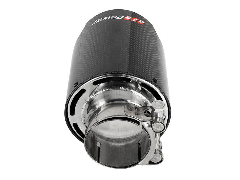 aFe MACH Force-Xp 304 SS Clamp-On Exhaust Tip 2.5in. Inlet / 4.5in. Outlet / 7in. L - Carbon Fiber - 49T25454-C07