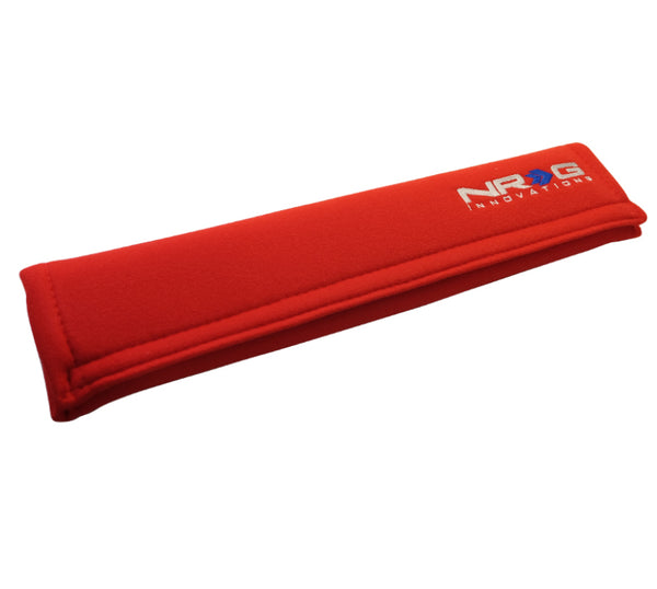 NRG Seat Belt Pads 3.5in. W x 17.3in. L (Red) Long - 1pc - SBP-35RD - front view