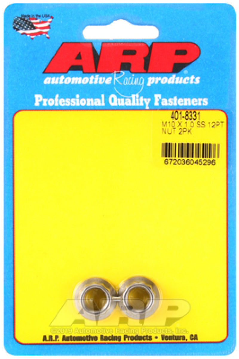 ARP M10 x 1.0 SS 12pt Nut Kit (2/pkg) - 401-8331