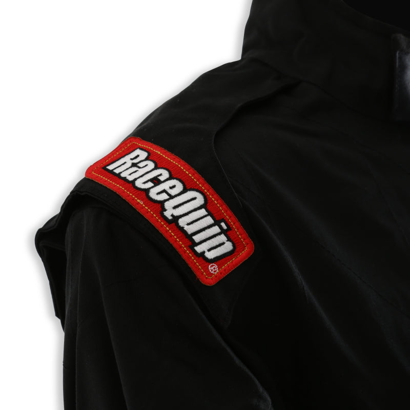 RaceQuip Black Chevron-1 Suit - SFI-1 XL - 130906RQP
