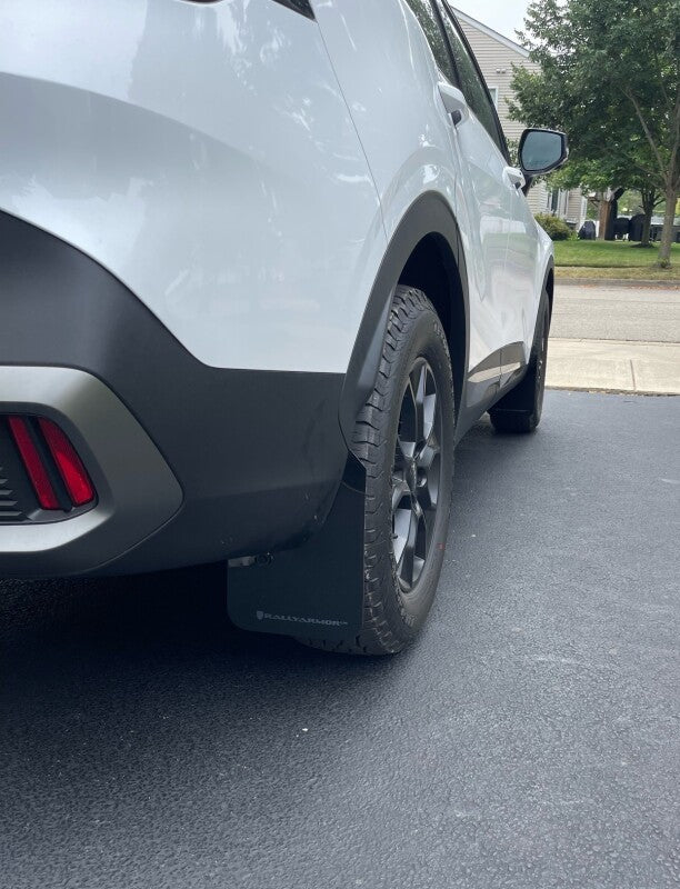 Rally Armor 23-24 Kia Sportage Black UR Mud Flap w/ Dark Grey Logo - MF81-UR-BLK-DGRY