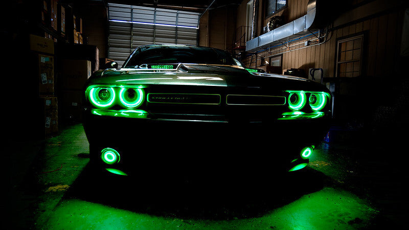 Oracle 15-21 Dodge Challenger Waterproof LED Fog Light Halo Kit - ColorSHIFT SEE WARRANTY - 1236-333
