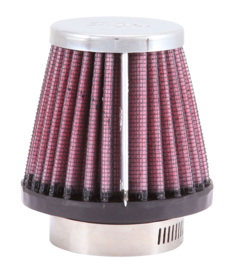 K&amp;N Universal Chrome Filter-Round Tapered-1.688in Flange ID x 2in Top OD x 3in Base OD x 2.75in H - RC-1070