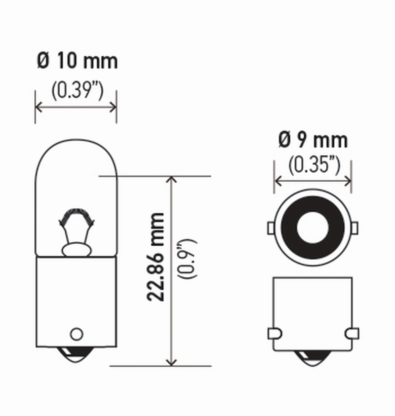 Hella Bulb 3893 12V 4W Ba9S T275 (2) - 3893TB