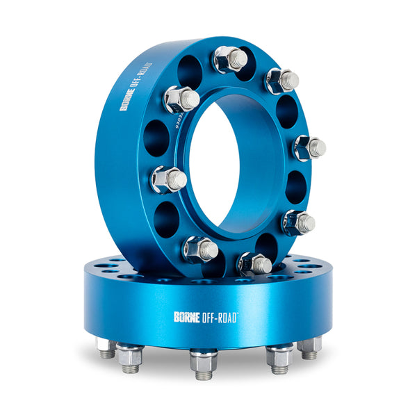 Borne Off-Road Wheel Spacers 8x165.1 116.7 50 M14 Blue - BNWS-008-500BL by Borne Off-Road - front view
