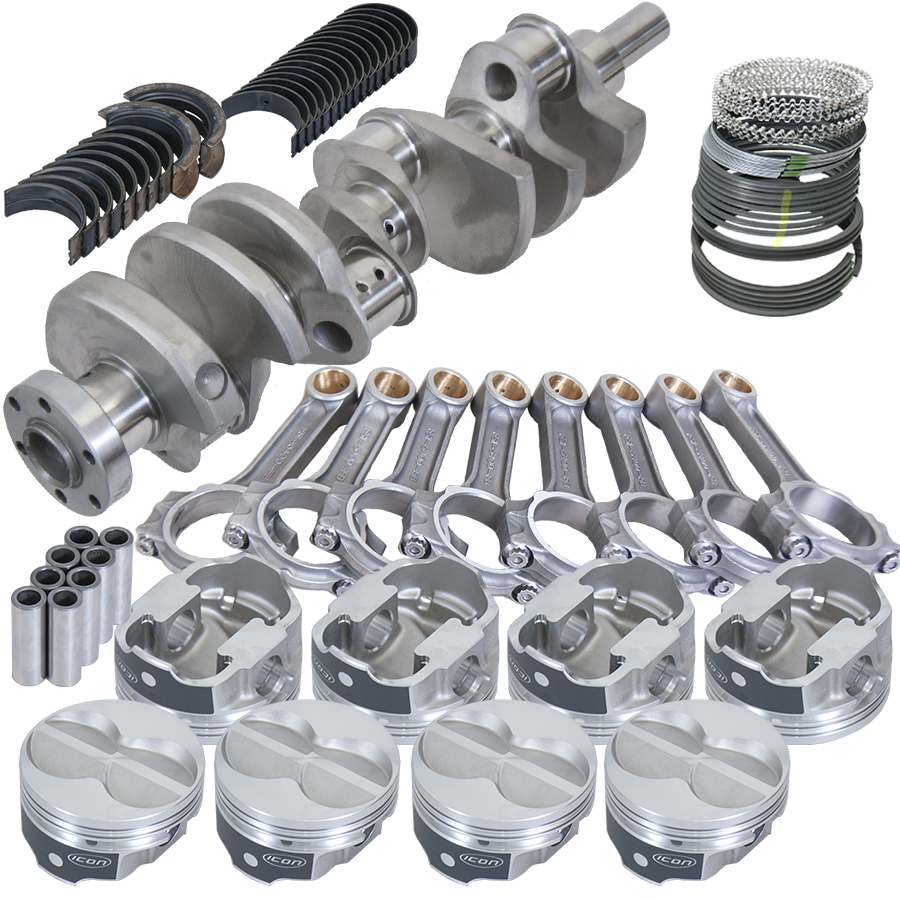 Eagle Ford 302 3.400in Crank 5.400in I-Beam Rods -11cc Flat Top 4.040in Pistons Balanced Assembly - B64223040 - front view