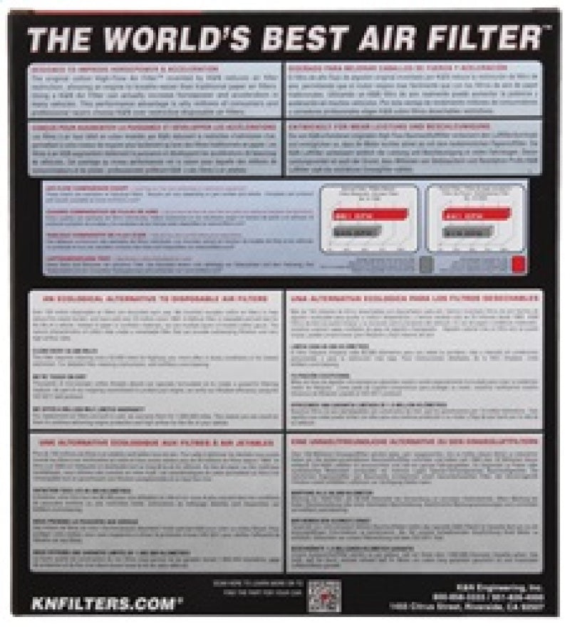 K&N 2019 Mercedes Benz A160 Replacement Drop In Air Filter - 33-3132 by K&N Engineering - package contents