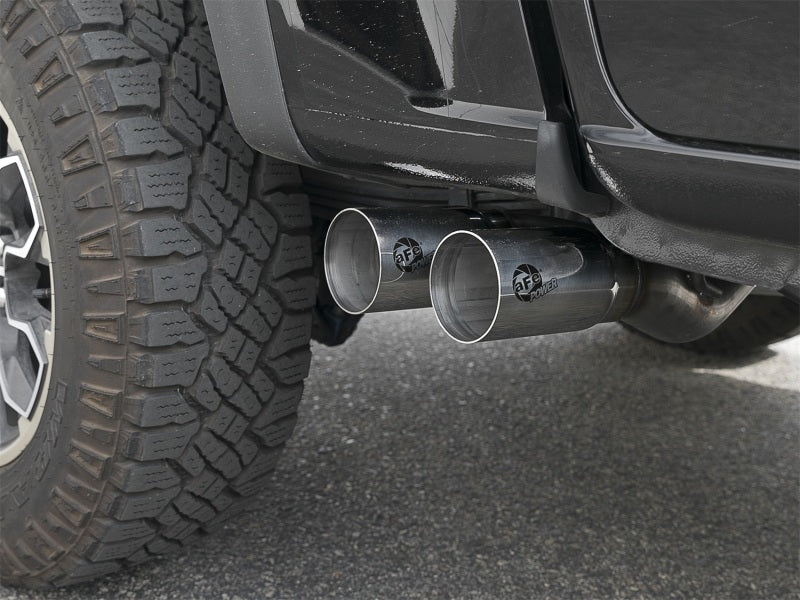 aFe Rebel Series CB 3in Middle Side Exit SS Exht w/Polish Tips 15-17 Chevy Colorado / GMC Canyon - 49-44061-P
