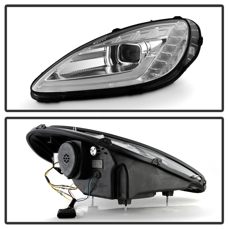 Spyder 05-13 Chevy Corvette C6 Projector Headlights Seq LED Turn Signal w/SB DRL Parking Light - 5087928
