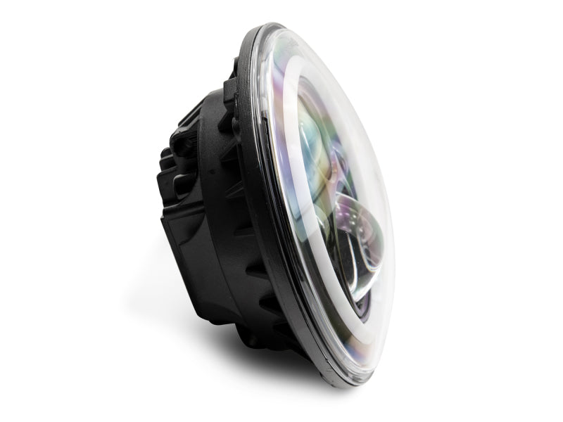 Raxiom 97-18 Jeep Wrangler TJ/JK Axial 7-Inch LED Headlights w/RGB Halo- Blk Hsng (Clear Lens) - J142665