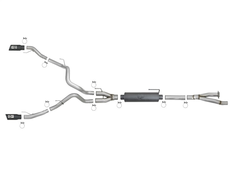 aFe MACH Force-Xp 3in to 3-1/2in 304 SS Cat-Back Exhaust w/Black Tip 17-18 Ford F-150 Raptor V6 3.5L - 49-33094-B