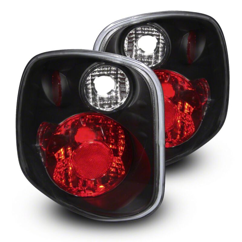Raxiom 97-00 Ford F-150 Flareside Axial Series Version 2 Tail Lights- Black - Red/Clear Lens - T542833 - front view