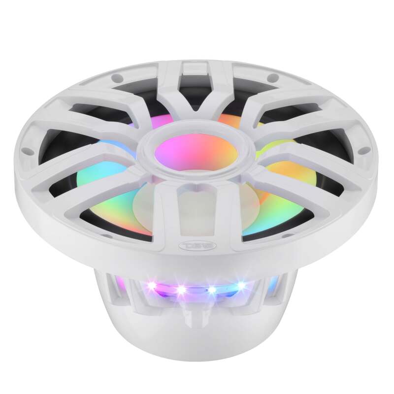 DS18 NXL-iQ Subwoofer w/ LED Lights 12in 600 Watts RMS 4 ohm White w/ Cover - NXL-iQ12SUB/WH - rear view