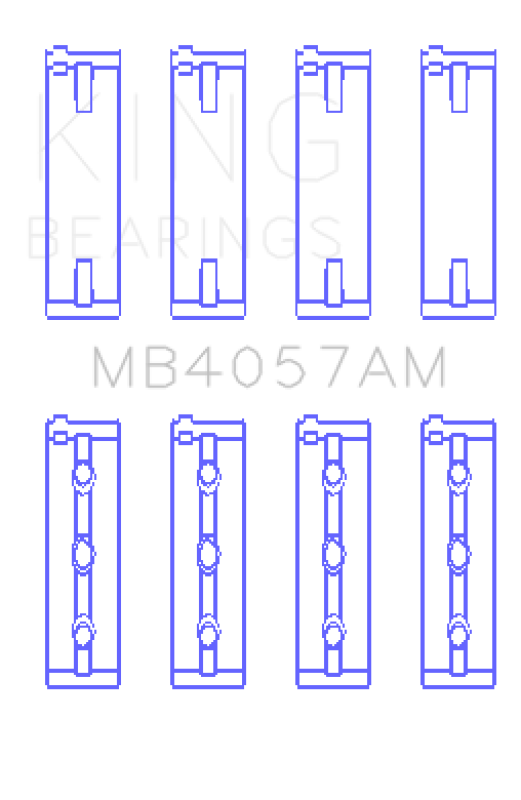 King Engine Bearings Honda C27A4 (Size +0.50mm) Main Bearing Set - MB4057AM0.5