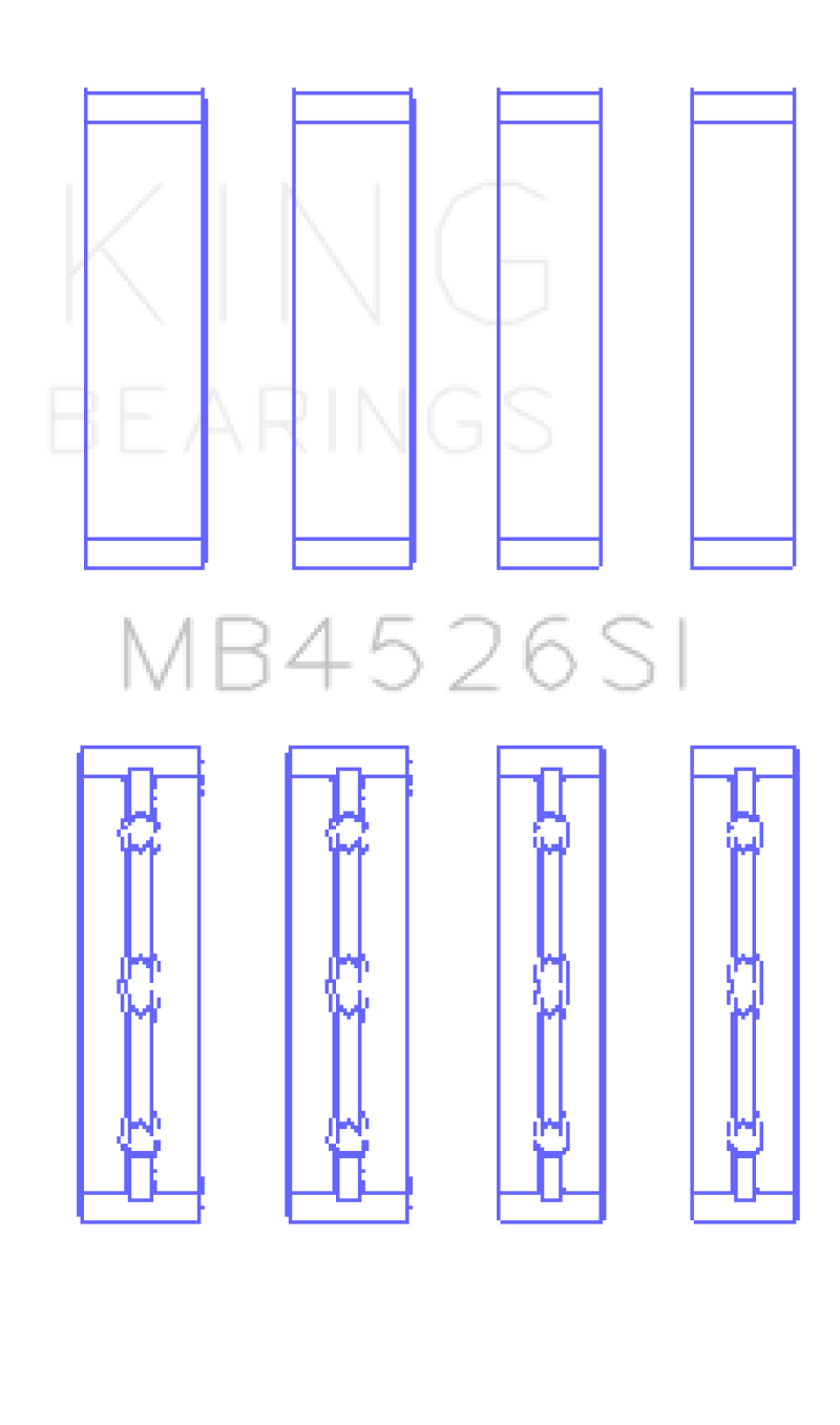King Toyota 1GR-FE (Size +0.50mm) Crankshaft Main Bearing Set - MB4526SI0.5