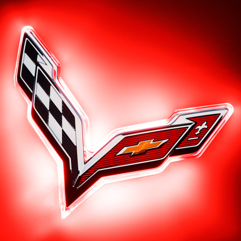 Oracle Corvette C7 Rear Illuminated Emblem - Red SEE WARRANTY - 3633-003