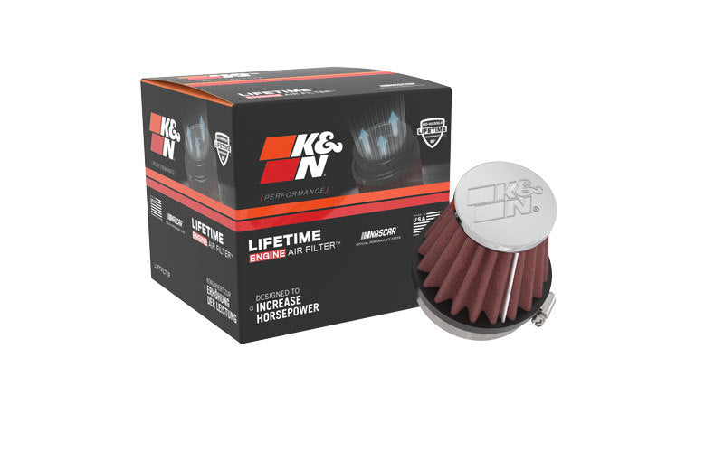 K&amp;N Universal Chrome Filter 2.125 in Flange ID / 3in Base OD / 2in Top OD / 2.75in Height - RC-2340