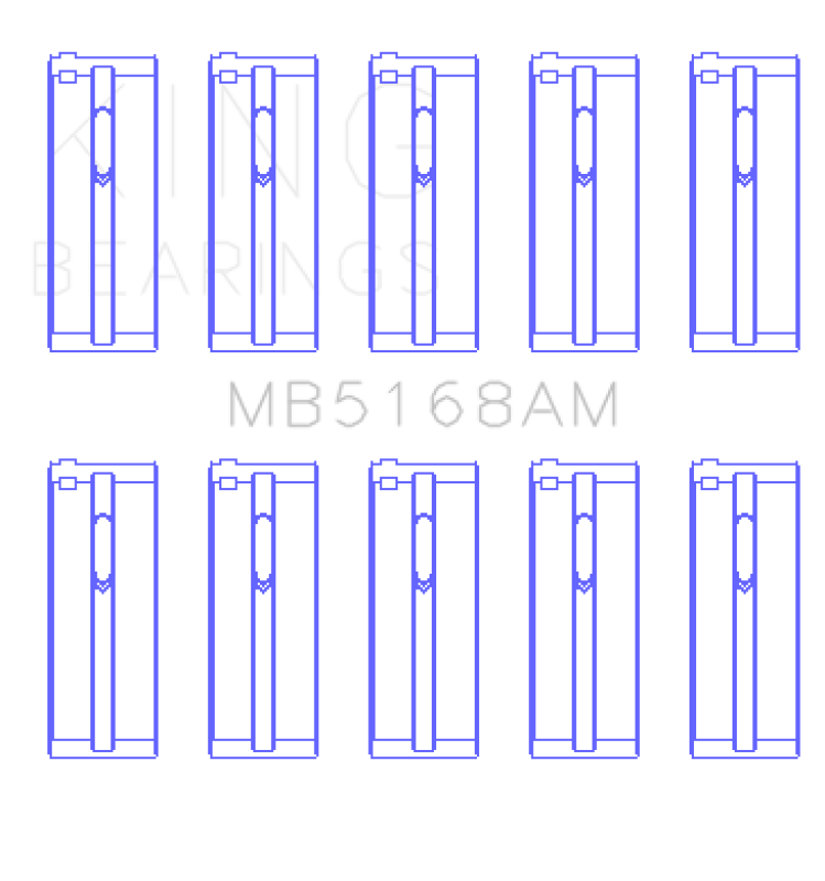 King Engine Bearings Honda F22B/H22A (Size +0.75mm) Main Bearing Set - MB5168AM0.75