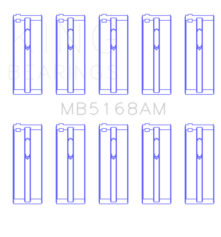 King Acura F22B1 / Honda F22A1/F22A6/F22B1/F22B2/F22B6 0.25 Oversized Main Bearing Set - MB5168AM0.25