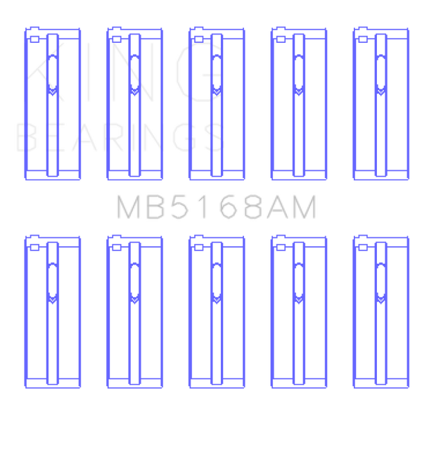 King Acura F22B1 / Honda F22A1/F22A6/F22B1/F22B2/F22B6 0.25 Oversized Main Bearing Set - MB5168AM0.25