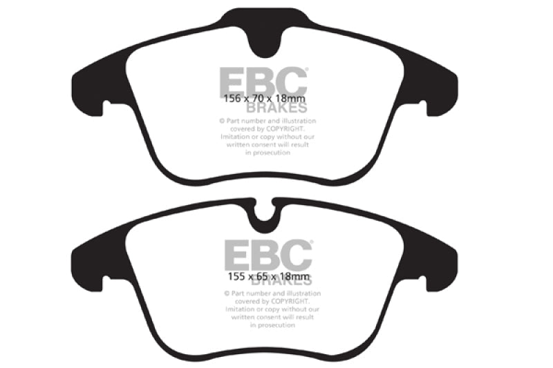 EBC 2016-2018 Volvo S60 2.0L Turbo Greenstuff Front Brake Pads - DP21911 for 2016-2020 Volvo V60 - front view