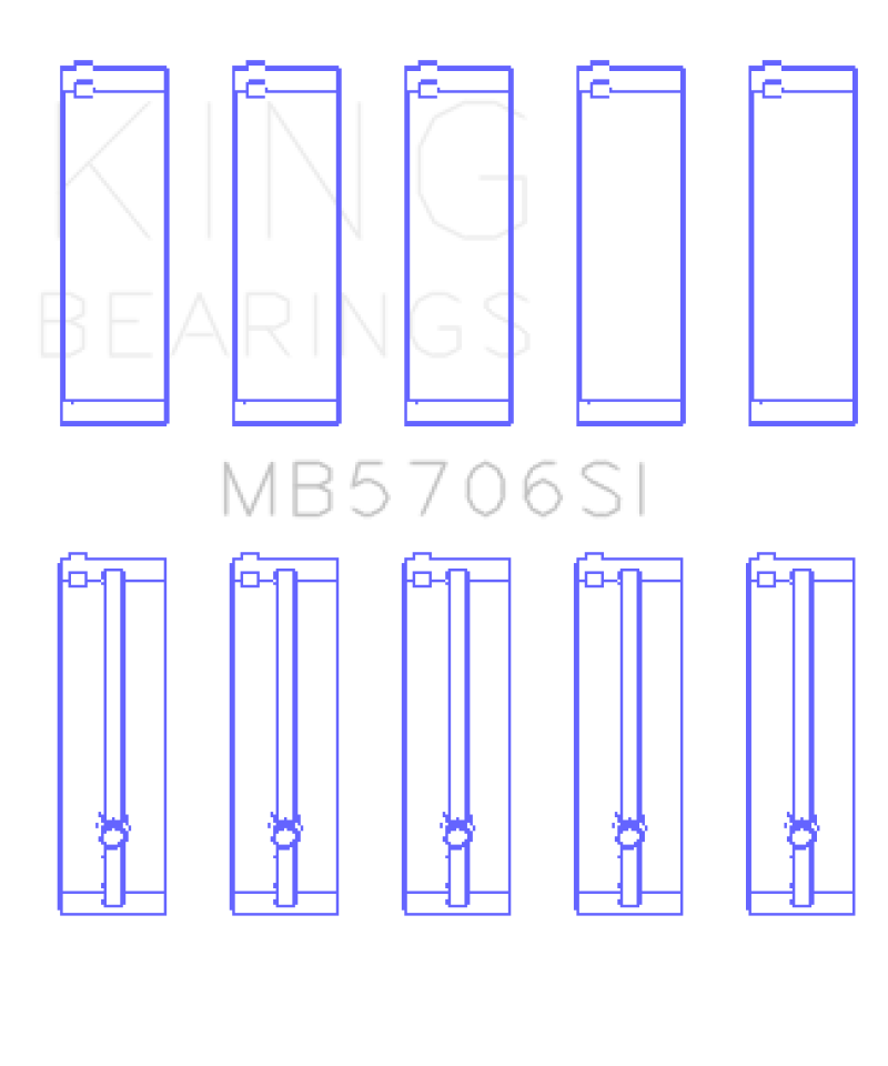 King Hyundai i30 G4FC (Size +0.50mm) Main Bearing Set - MB5706SI0.5