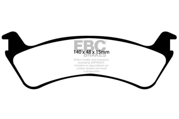 EBC 00-02 Ford Explorer Sport 4.0 2WD (Phenolic PisTons) Ultimax2 Rear Brake Pads - UD713 for 2000-2005 Ford Explorer - front