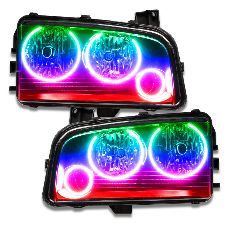 Oracle 05-10 Dodge Charger SMD HL (Non-HID) - Triple Halo - ColorSHIFT w/o Controller SEE WARRANTY - 8197-334
