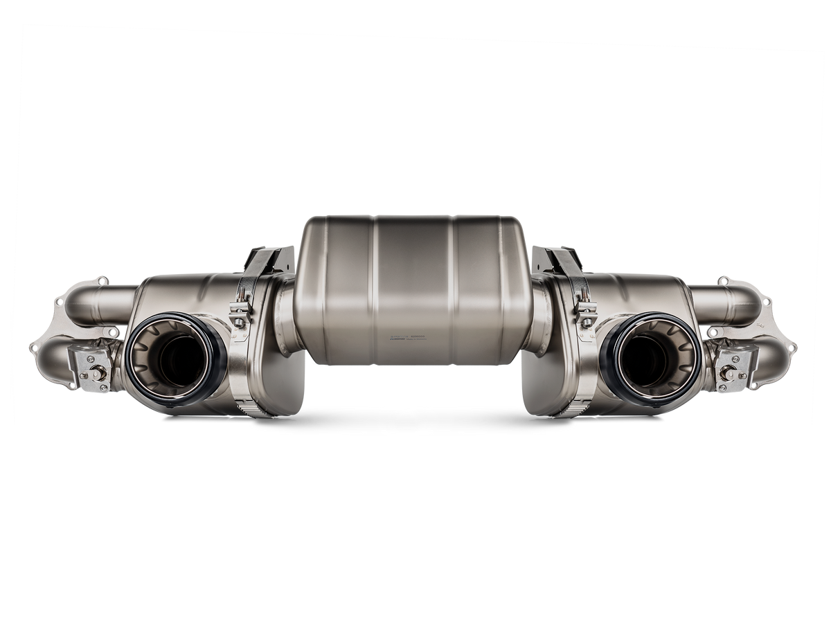 Akrapovic 2020+ Porsche Cayman GT4 (718) Slip-On Line (Option 2) w/Black Coated Titanium Tips - S-PO/TI/18/1-TPB