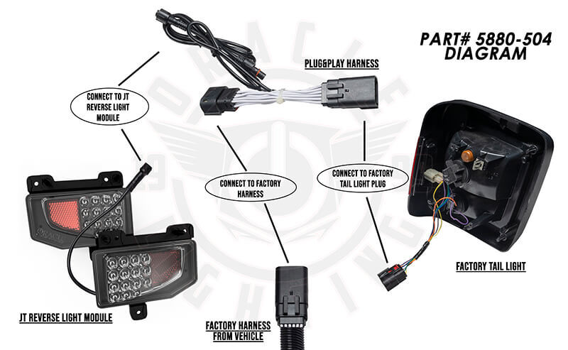 Oracle Plug &amp; Play Wiring Adapter for Jeep Gladiator JT Reverse Lights SEE WARRANTY - 5880-504