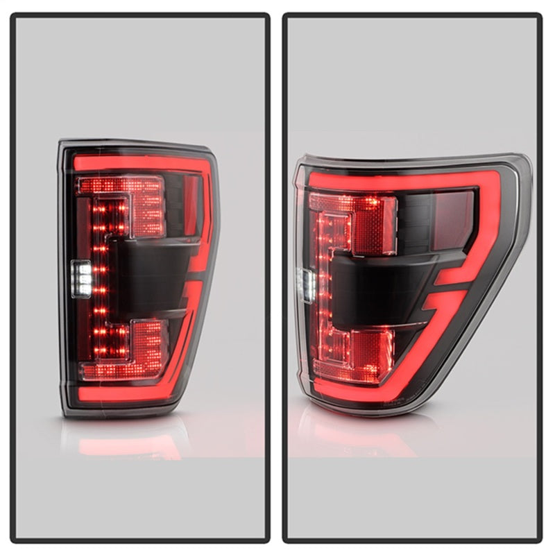 Spyder 21-23 Ford F150 (Halogen w/ Blind Spot) Full LED Tail Lights - Black (ALT-YD-FF15021HALBS-BK) - 5088789