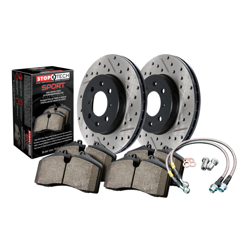 Sport Axle Pack, Drilled & Slotted, Rear - 978.42029R for 2007-2008 INFINITI G - angle view