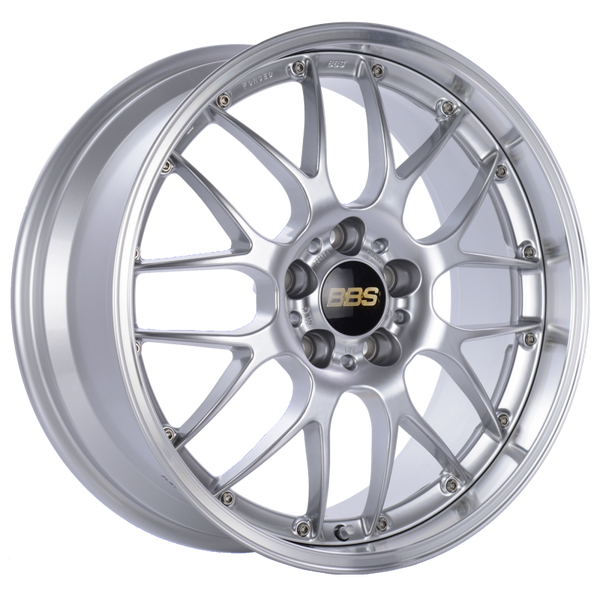 BBS RS-GT 20x8.5 5x114.3 ET43 Diamond Silver Center Diamond Cut Lip Wheel -82mm PFS/Clip Required - RS983DSPK by BBS