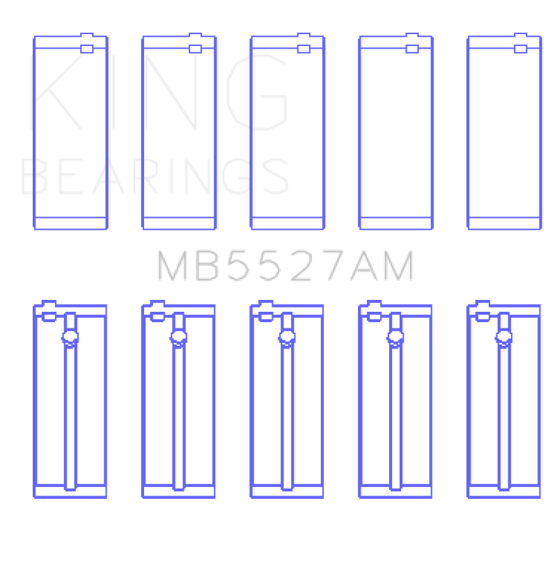 King GM DOHC 16 Valve/SOHC 8 Valve / Toyota SOHC 8 Valve/DOHC 16 Valve (Size STD) Main Bearing Set - MB5527AM
