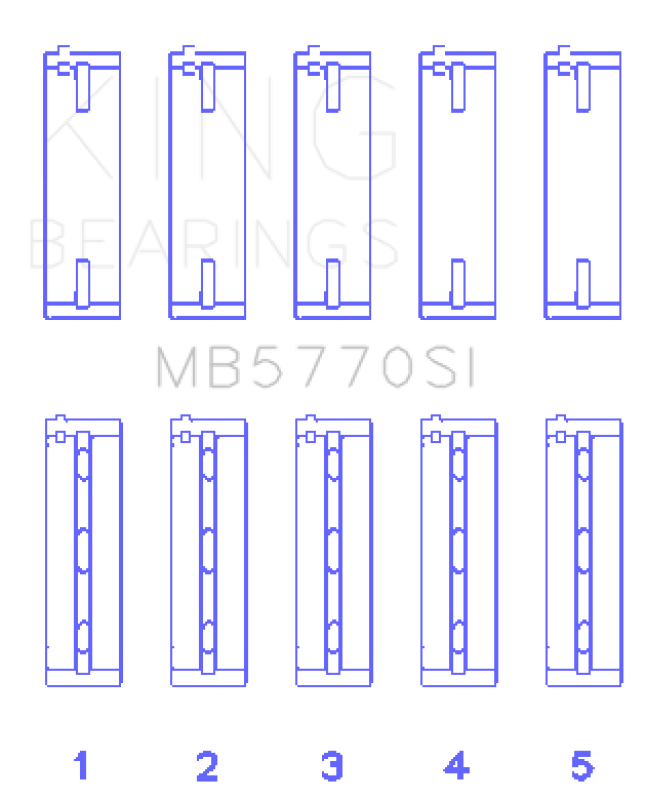 King Engine Bearings Nissan Vk45Dd/E/Vk50Ve/Vk56DE/Vd (Size +0.25mm) Main Bearing Set - MB5770SI0.25