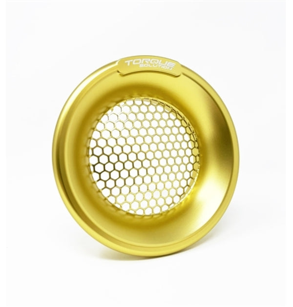 Torque Solution Billet Turbo Velocity Stack Shield For 4in Inlet - Gold - TS-VS-740-GD by Torque Solution - front view