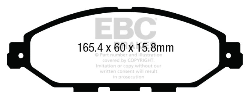 EBC 12-13 Infiniti JX35 3.5 Yellowstuff Front Brake Pads - DP43010R