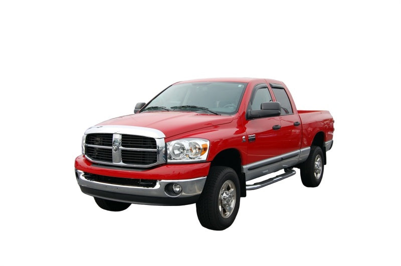 AVS 02-08 Dodge RAM 1500 Quad Cab Ventvisor In-Channel Front &amp; Rear Window Deflectors 4pc - Smoke - 194623