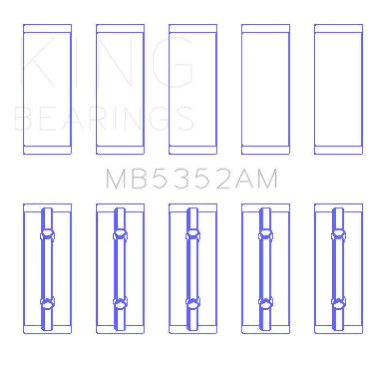 King Engine Bearings Renault K9K/K4M (Size +0.25mm) Main Bearing Set - MB5352AM0.25