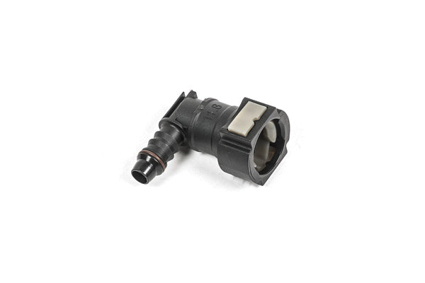 Radium Engineering 12mm SAE Female Fitting to 90 Degree 3/8in Barb - 14-0802