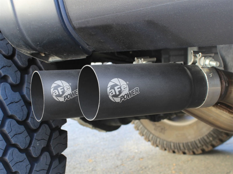 aFe Rebel Series Exht 3in SS Middle Side Exit CB w/ Black Tips 11-14 Ford F150 Ecoboost V6 3.5L (tt) - 49-43078-B
