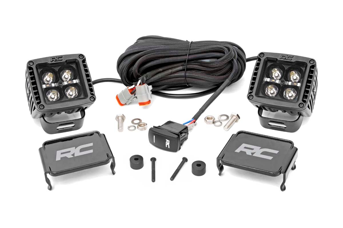 LED Light Kit | Cowl Mount | 2&quot; Black Pair | White DRL | Jeep Gladiator JT/Wrangler JL (18-24)