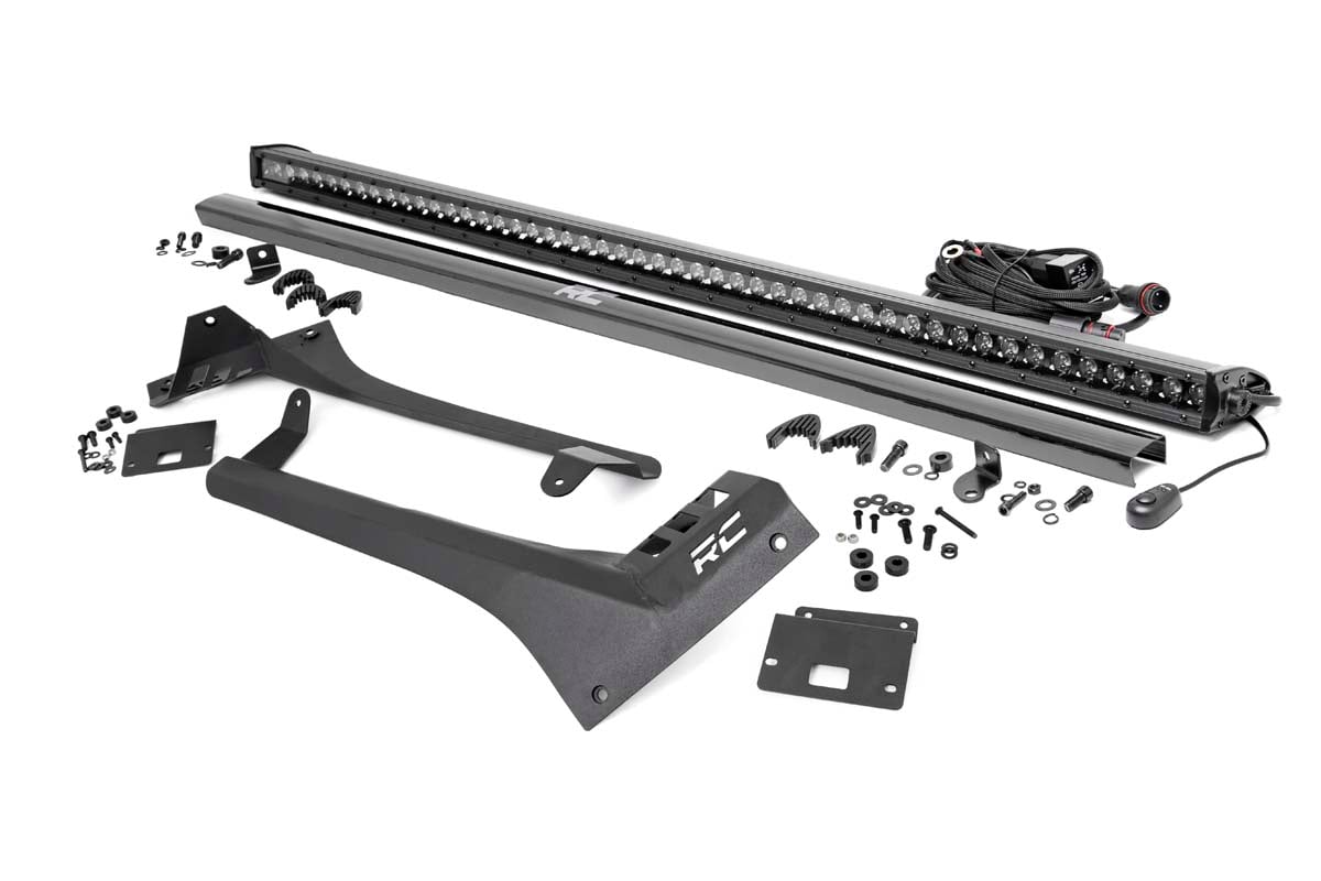 LED Light Kit | Windshield Mount | 50&quot; BLK Single Row | Jeep Gladiator JT/Wrangler JL (18-24)
