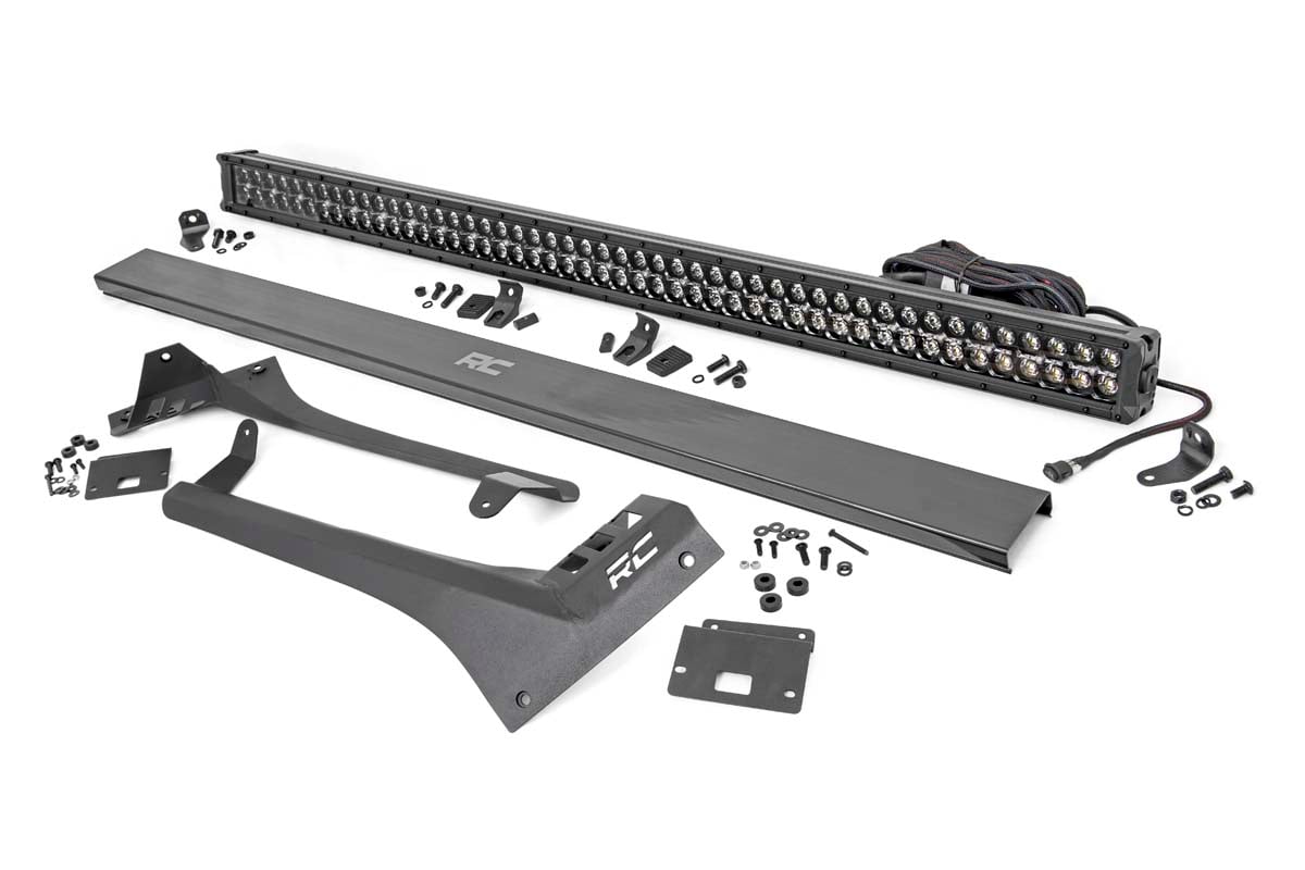 LED Light Kit | Windshield | 50&quot; BLK Dual Row | WHT DRL | Jeep Gladiator JT/Wrangler JL (18-24)