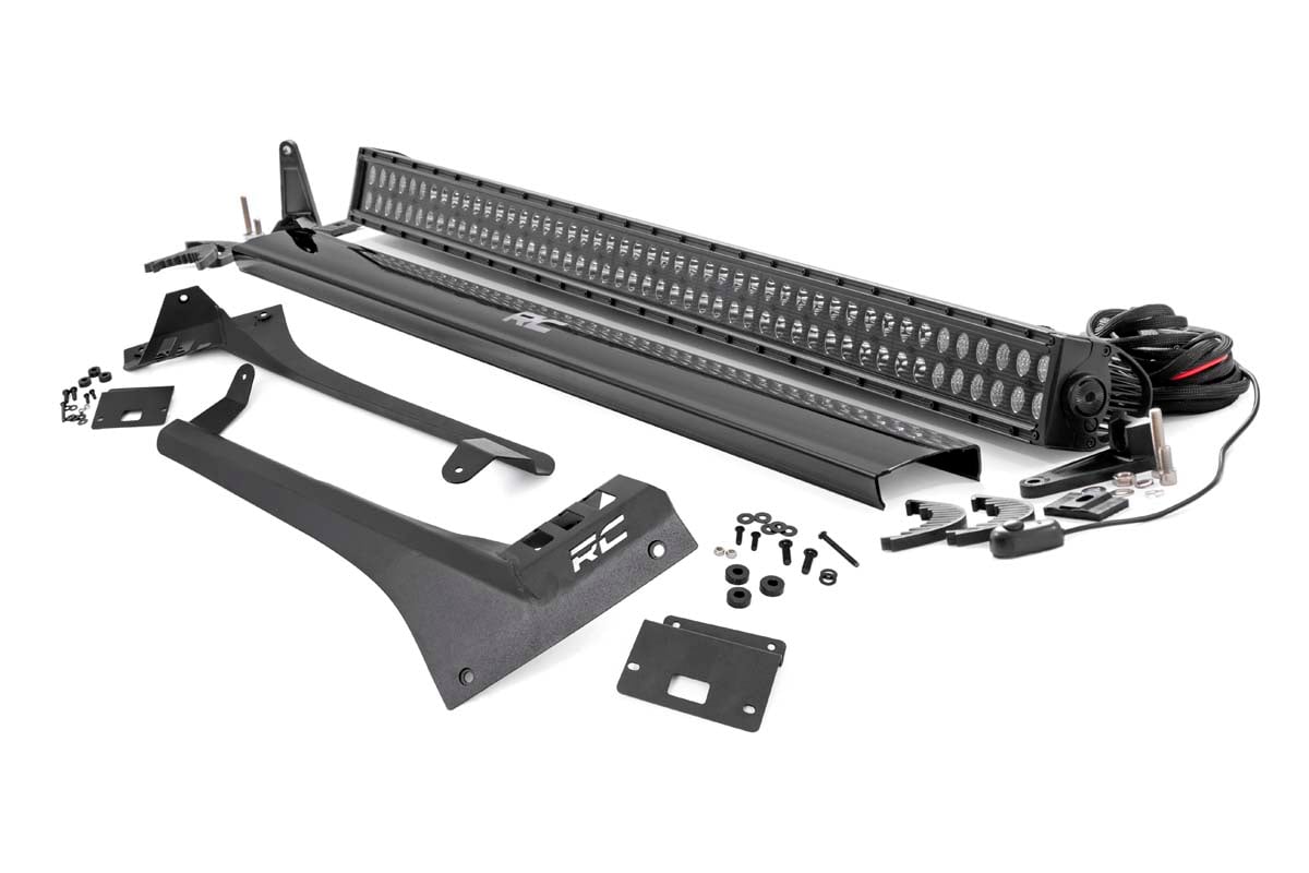 LED Light Kit | Windshield Mount | 50&quot; BLK Dual Row | Jeep Gladiator JT/Wrangler JL (18-24)