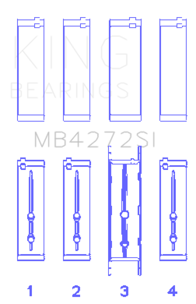 King Holden Alloytec 175/190 Crankshaft Main Bearing Set - MB4272SI