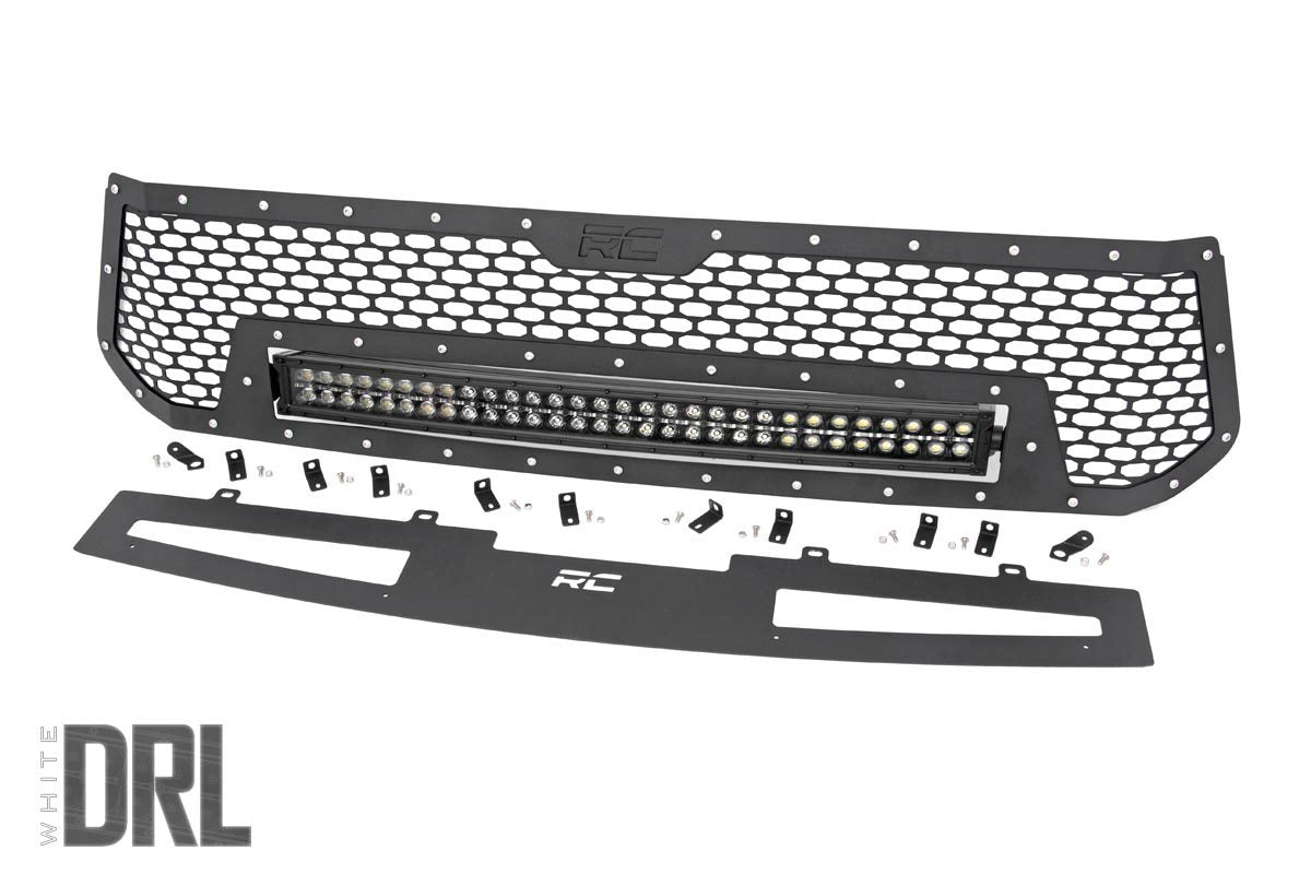 Mesh Grille | 30&quot; Dual Row LED | Black | White DRL | Toyota Tundra (14-17)