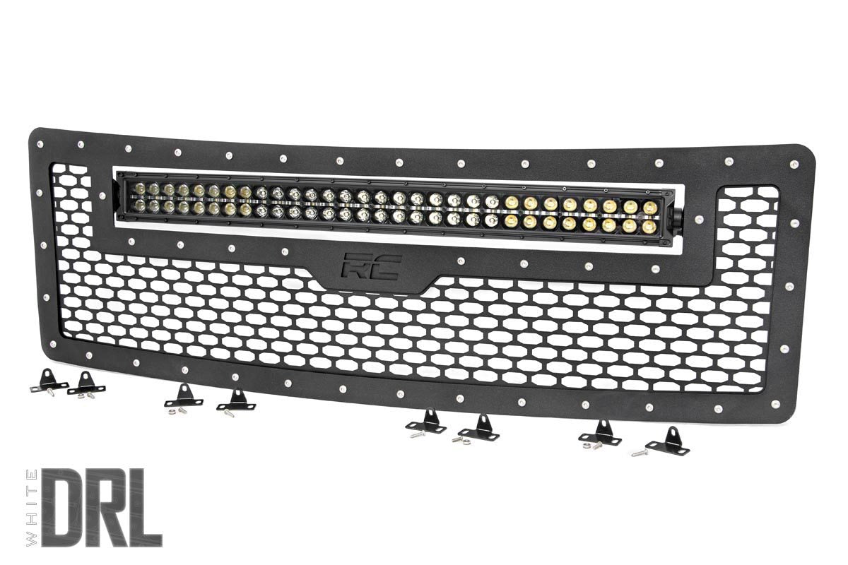 Mesh Grille | 30&quot; Dual Row LED | Black | White DRL | Ford F-150 (09-14)