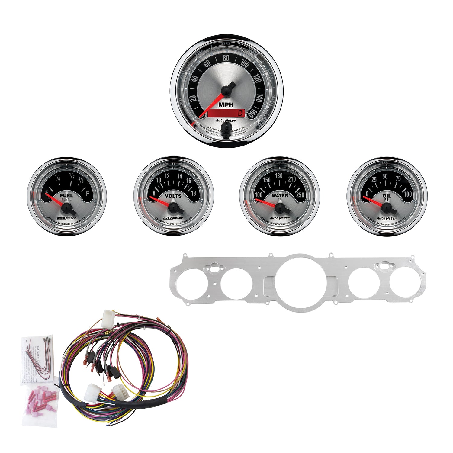 Autometer Direct Fit 5 Piece Dash Kit 65-66 Ford Mustang (3 3/8in & 2 1/16in) - 7035-AM